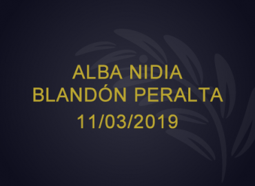 Alba Nidia Blandón Peralta – 11/03/2019