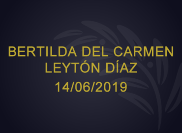 Bertilda del Carmen Leytón de Díaz – 14/06/2019